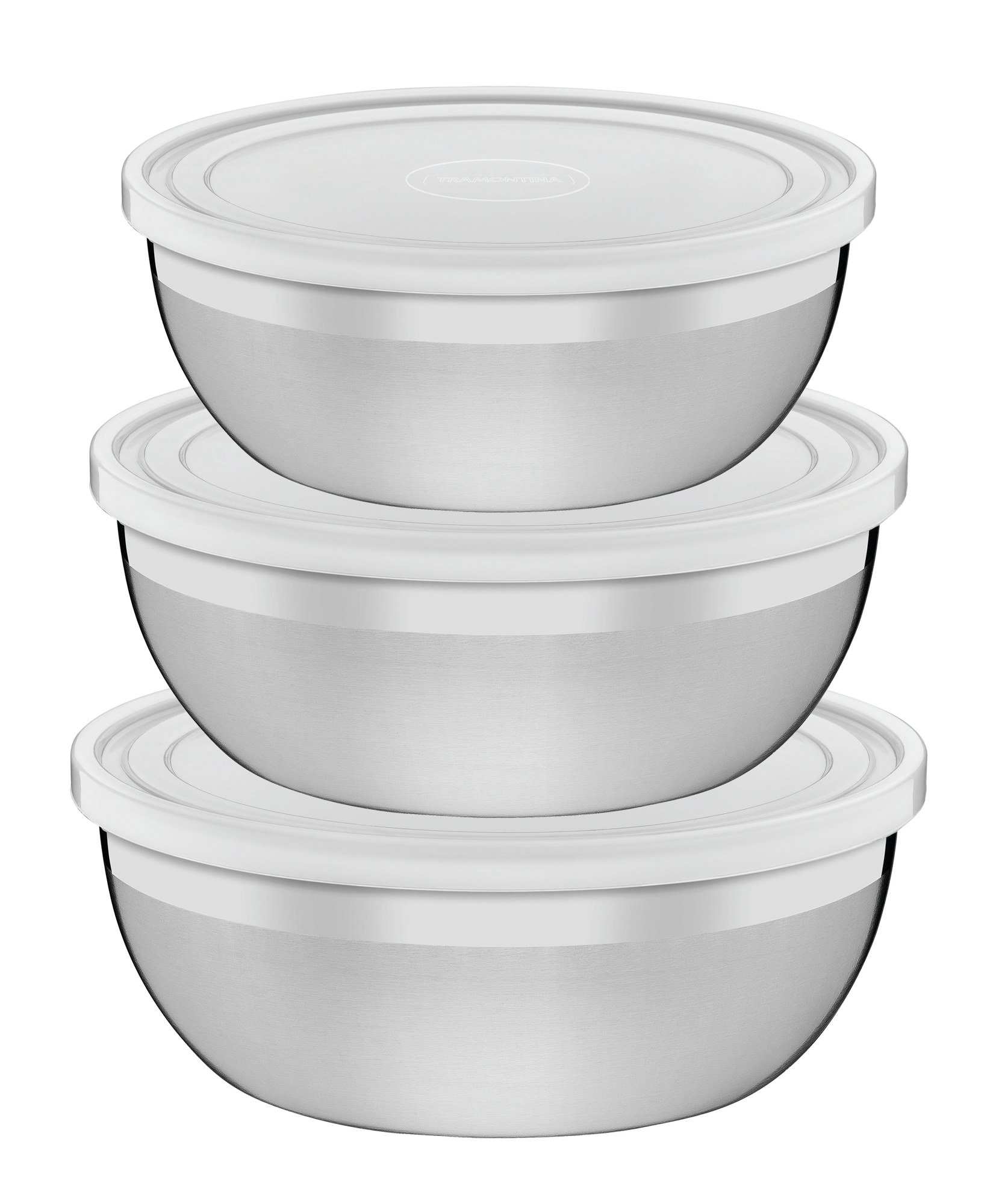 pote Jogo Potes Tramontina Freezinox Aço Inox Tampa Plástica 3 Peças
