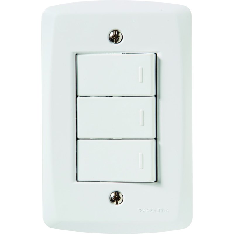 Conjunto 4x2 com 3 Interruptores Paralelos 10 A 250 V Lux2 Branco
