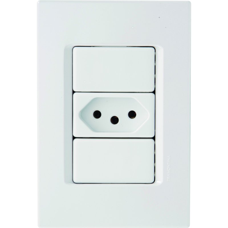 Conjunto 4x2 com 1 Tomada 2P+T 20 A 250 V IzyFlat Branco