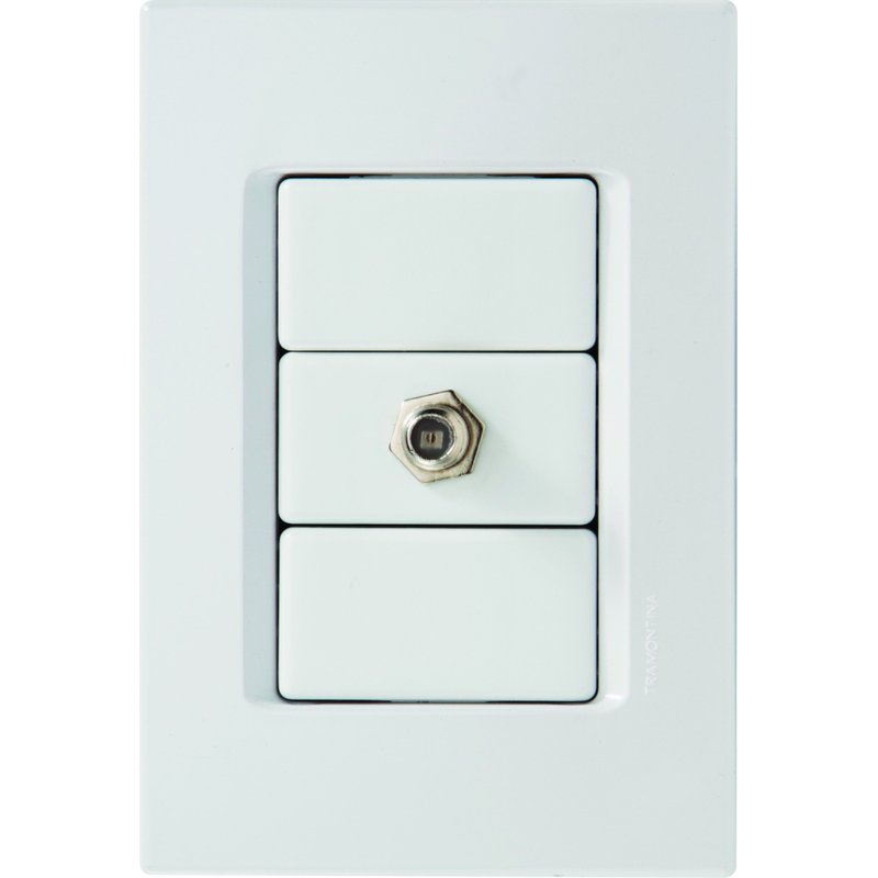 Conjunto 4x2 com 1 Tomada TV/SAT Coaxial IzyFlat Branco