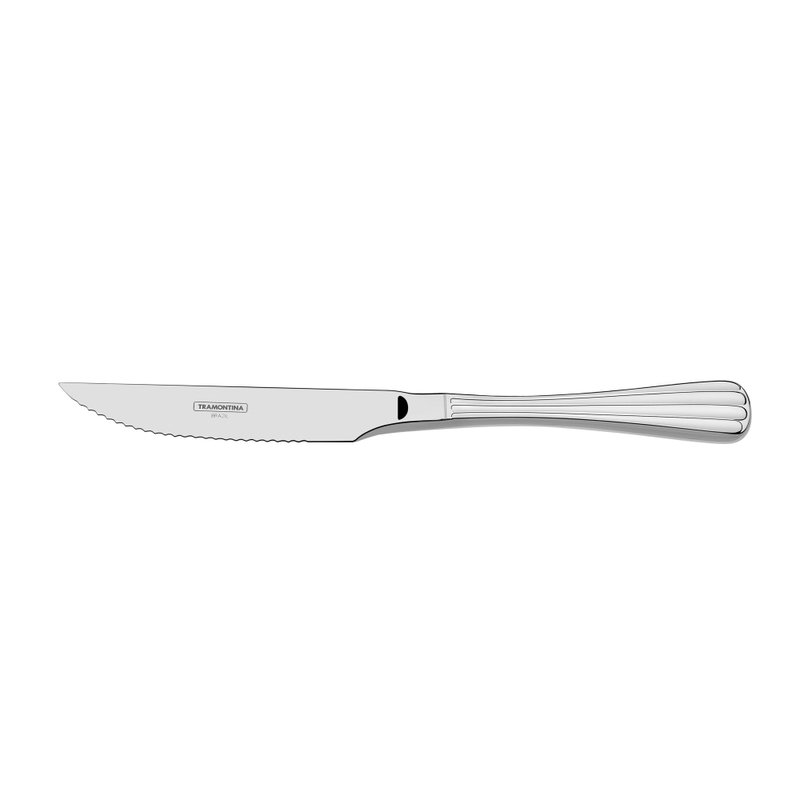 Faca para Churrasco Viena em Aço Inox Acabamento Alto Brilho com Detalhes em Alto Relevo