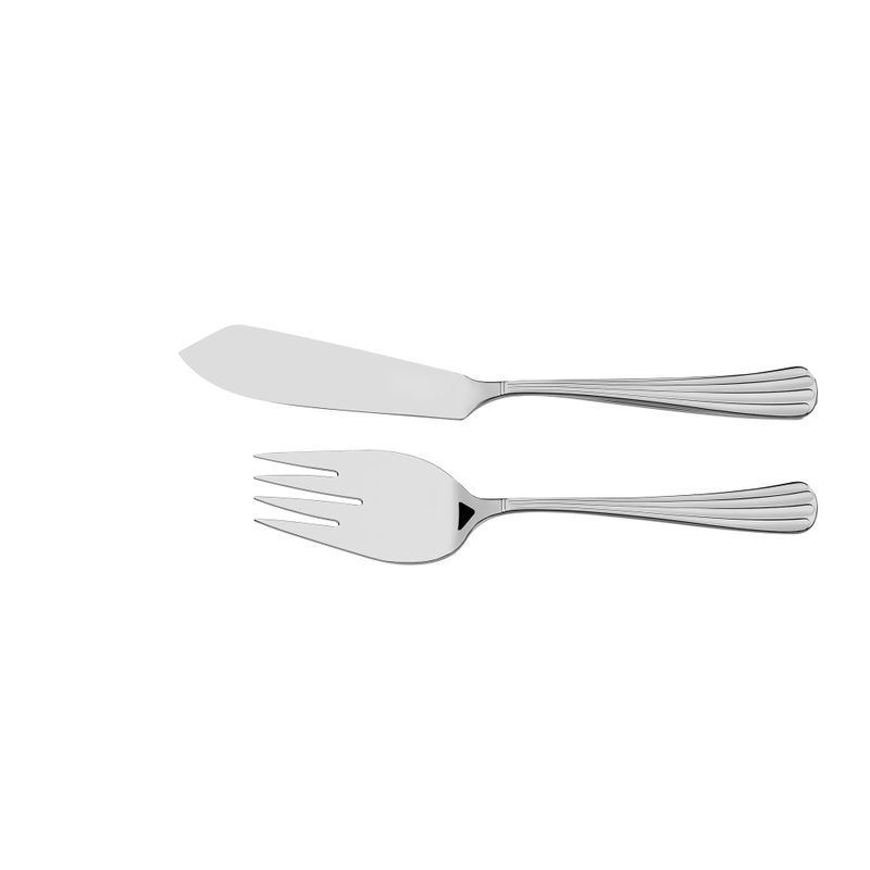 Talheres Trinchantes para Peixe Viena em Aço Inox Acabamento Alto Brilho com Detalhes em