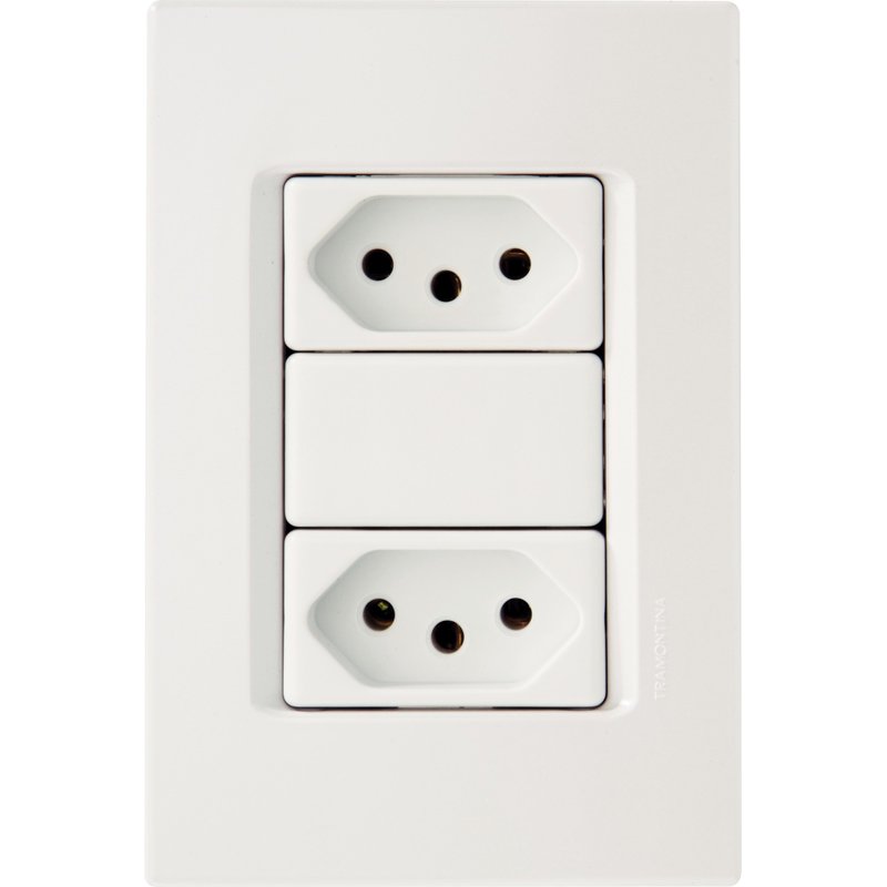 Conjunto 4x2 com 2 Tomadas 2P+T 20 A 250 V IzyFlat Branco