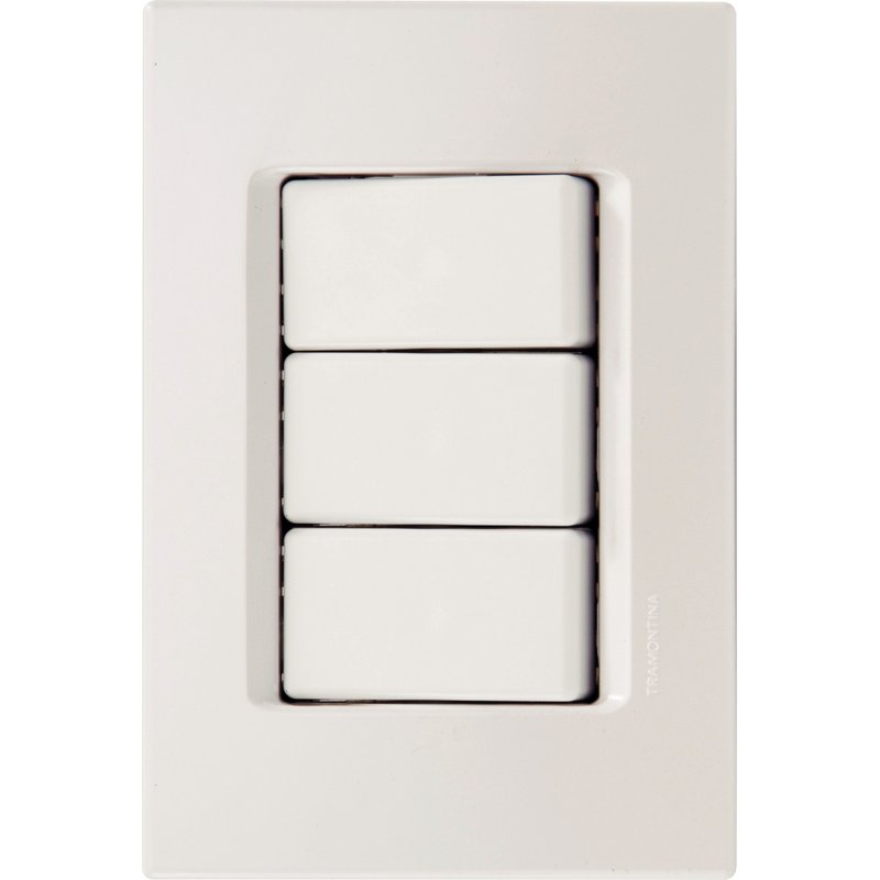 Conjunto 4x2 com 3 Interruptores Simples 10 A 250 V IzyFlat Branco
