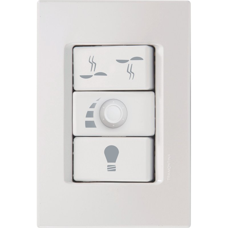 Conjunto 4x2 com Variador de Ventilador 220 V IzyFlat Branco