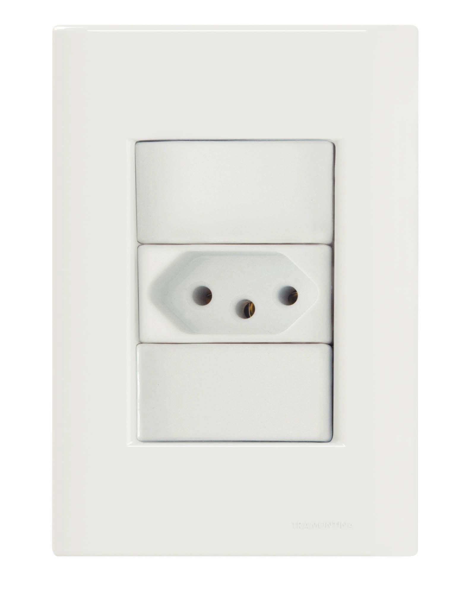Conjunto 4x2 1 Tomada 2P+T 20A 250V Tramontina Giz Branco - 57230013