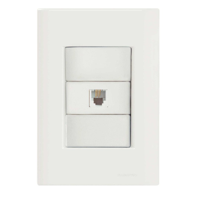 Conjunto 4x2 com 1 Tomada Telefone RJ11 Giz Branco