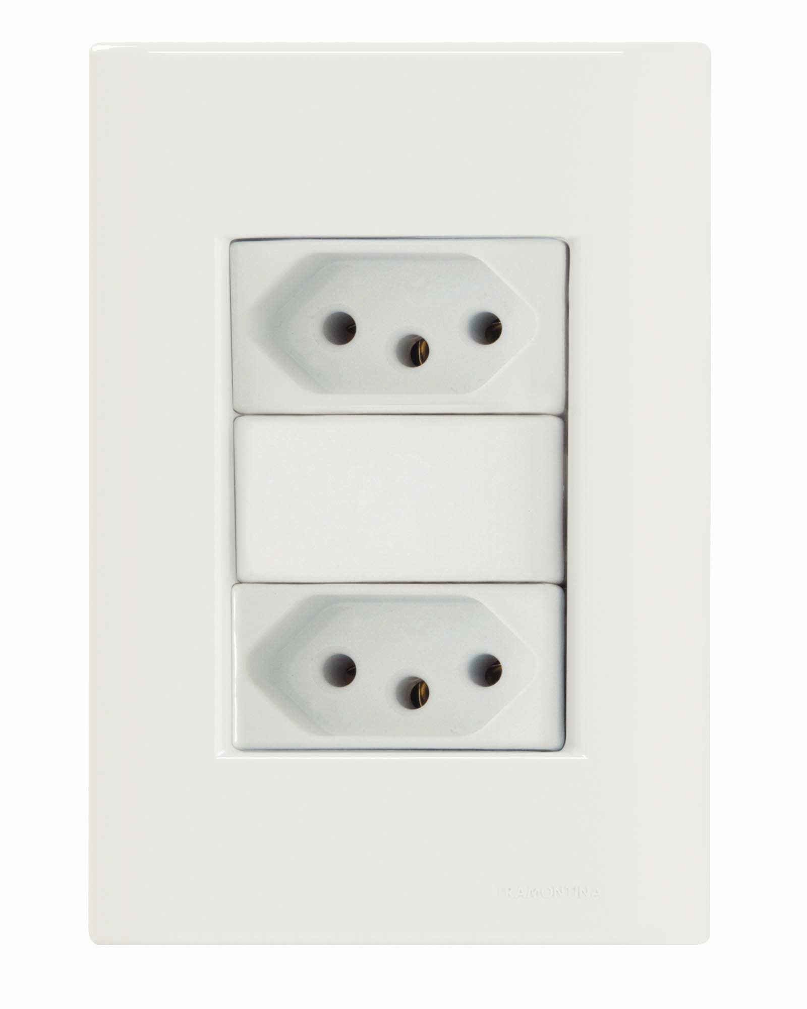 Conjunto 4x2 2 Tomadas 2P+T 20A 250V Tramontina Giz Branco - 57230066