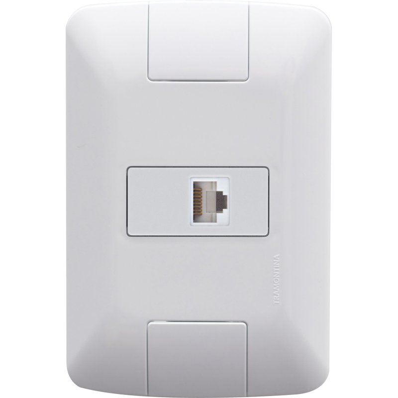 Conjunto 4x2 com 1 Tomada Telefone RJ11 Aria Branco