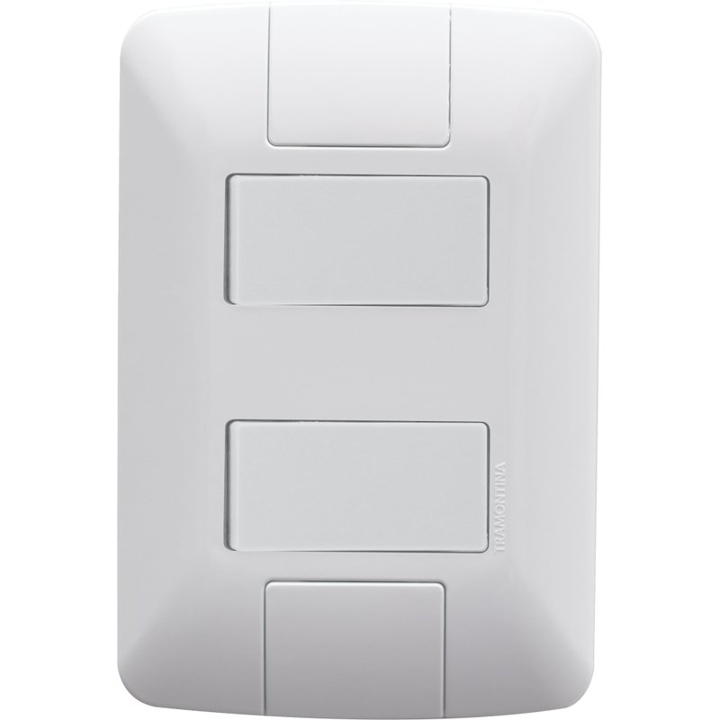 Conjunto 4x2 com 1 Interruptor Simples 6 A 250 V e 1 Interruptor Paralelo 6 A 250 V Aria