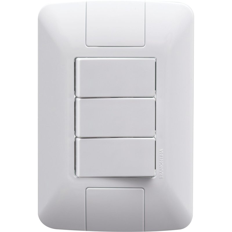 Conjunto 4x2 com 3 Interruptores Paralelos 6 A 250 V Aria Branco