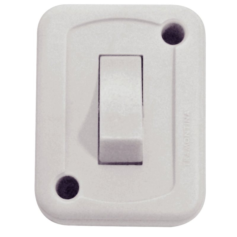 Interruptor de Sobrepor 1 Tecla Simples 10 A 250 V Branco