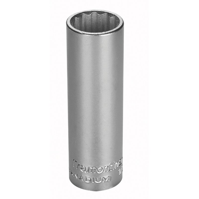 Soquete Estriado Longo em Aço Cromo Vanádio 21 mm - Encaixe 1/2" PRO