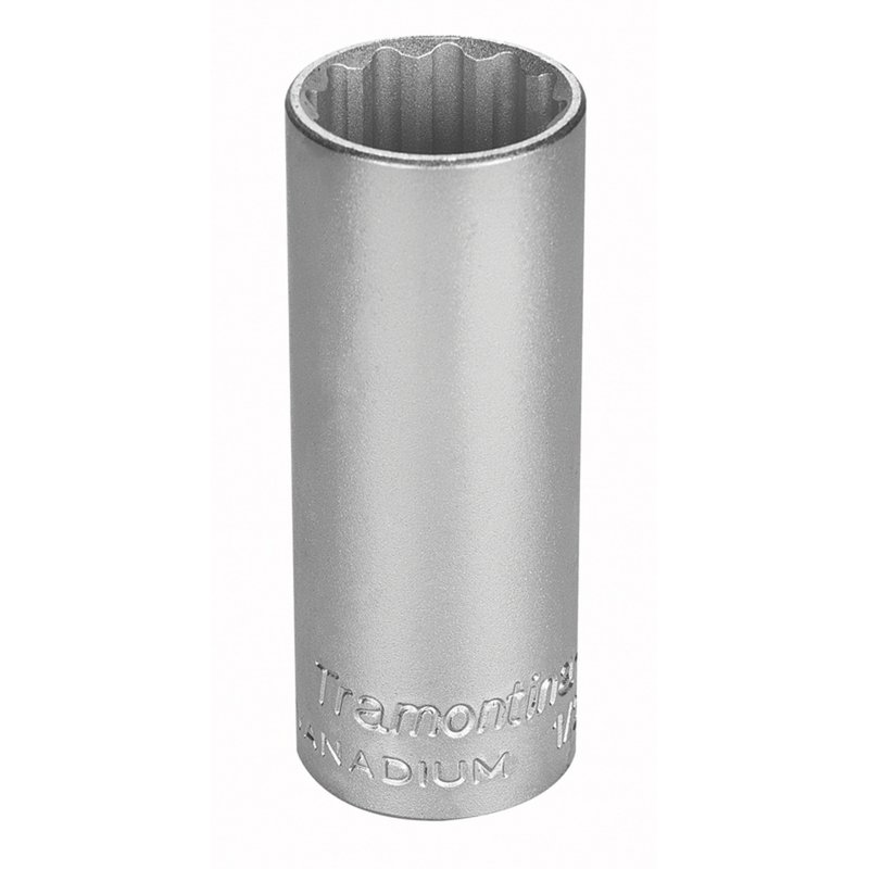 Soquete Estriado Longo em Aço Cromo Vanádio 30 mm - Encaixe 1/2" PRO
