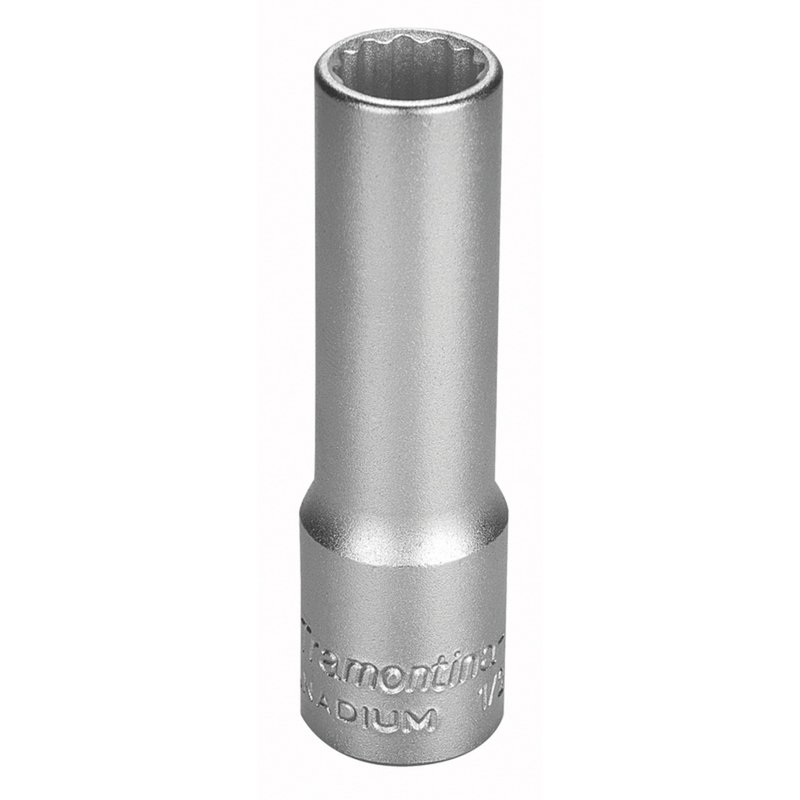 Soquete Estriado Longo em Aço Cromo Vanádio 9/16" - Encaixe 1/2" PRO