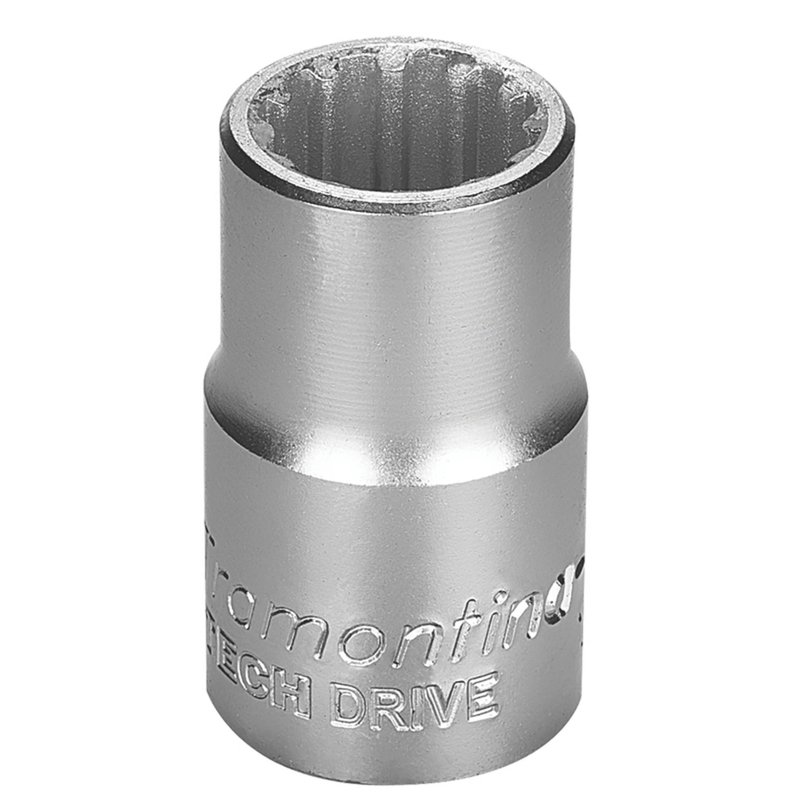 Soquete Techdrive em Aço Cromo Vanádio 16 mm - Encaixe 1/2" PRO