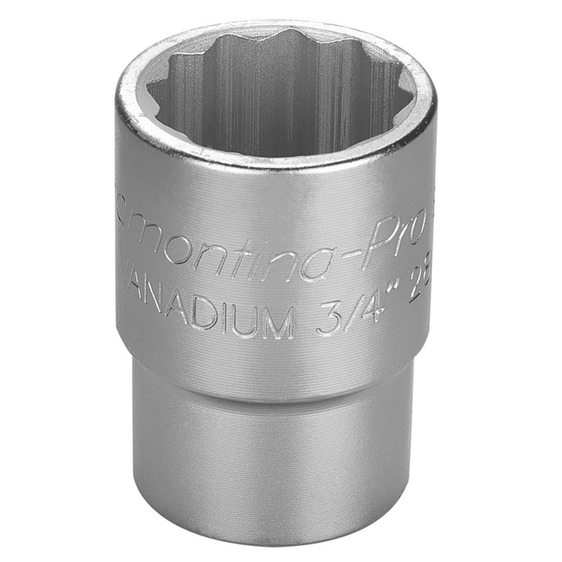 Soquete Estriado em Aço Cromo Vanádio 28 mm - Encaixe 3/4"