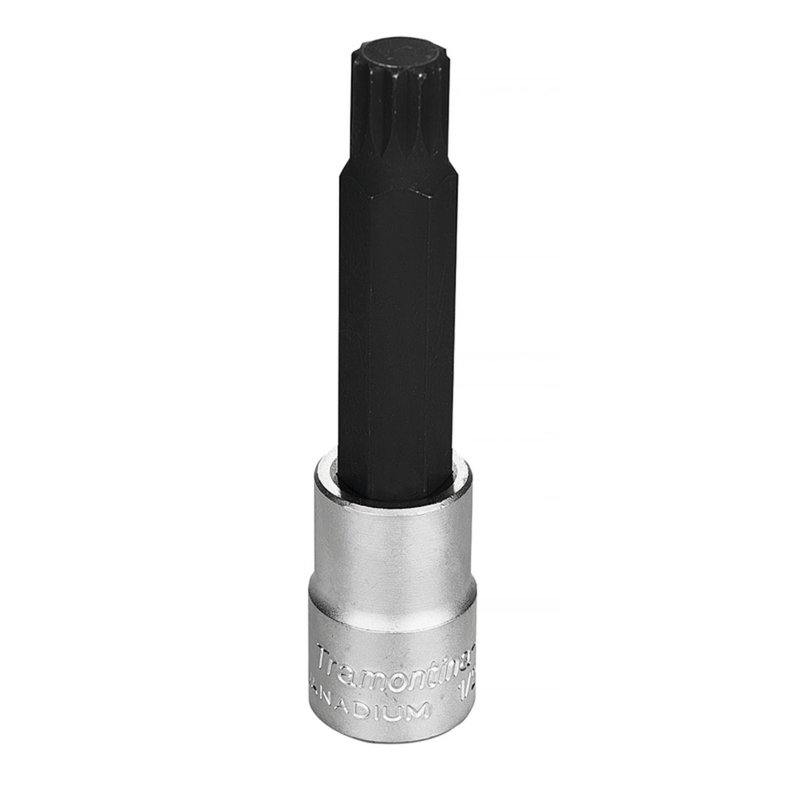 Soquete Longo em Aço Cromo Vanádio Ponta Multidentada 14 mm - Encaixe 1/2"