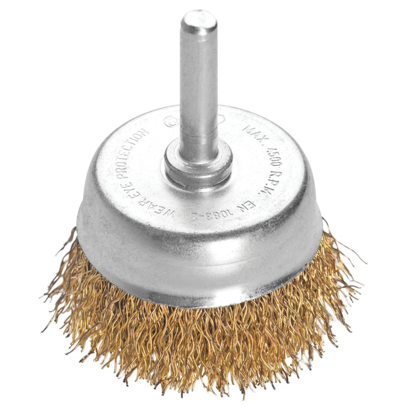Escova Tipo Copo Arame Ondulado com Haste 3x1/4' PRO