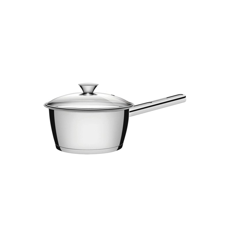 Panela Allegra em Aço Inox com Fundo Triplo e Tampa de Vidro 16 cm 1,5 L