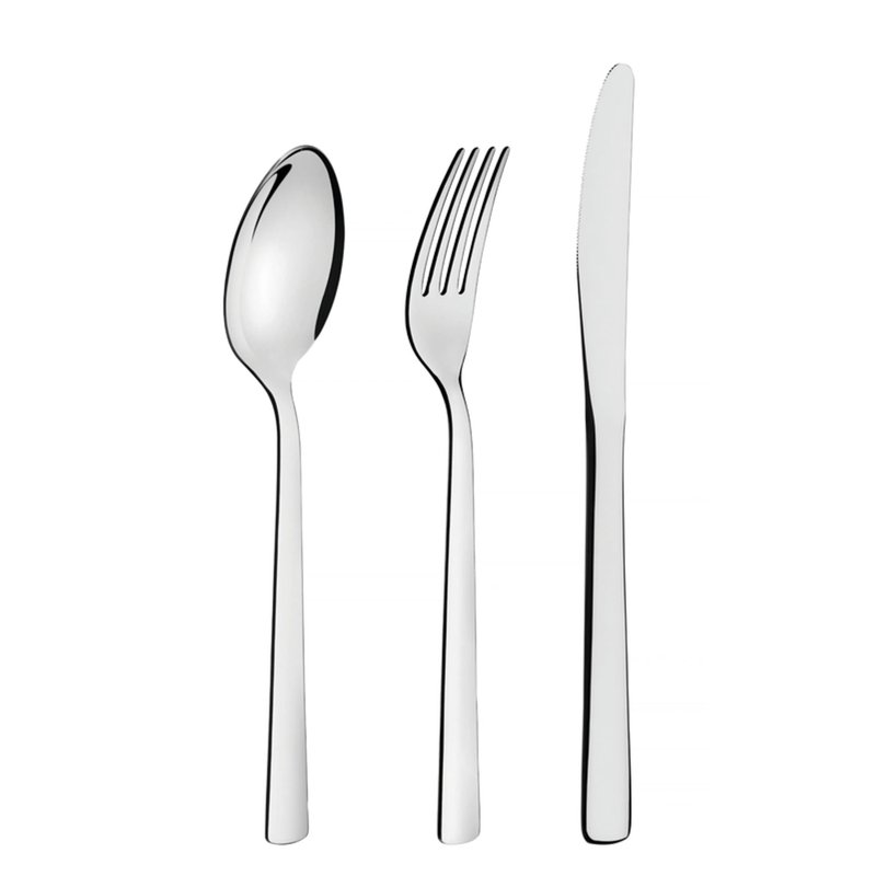 Faqueiro Oslo em Aço Inox com Facas de Mesa Acabamento Alto Brilho sem Estojo 101 Peças