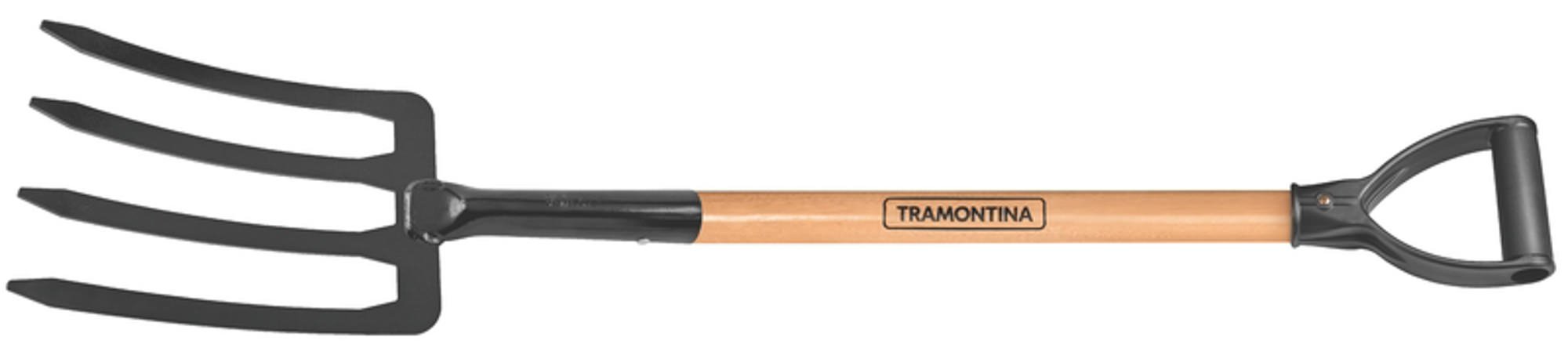 Forcado Terra 4 Dentes Tramontina Aço Cabo Madeira 71cm - 77118444