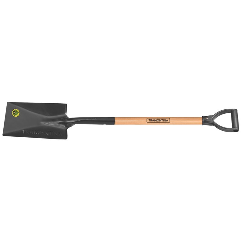 Vanga Quadrada 424/00 em Aço com Cabo de Madeira 71 cm com Empunhadura Plástica Reta Ergo