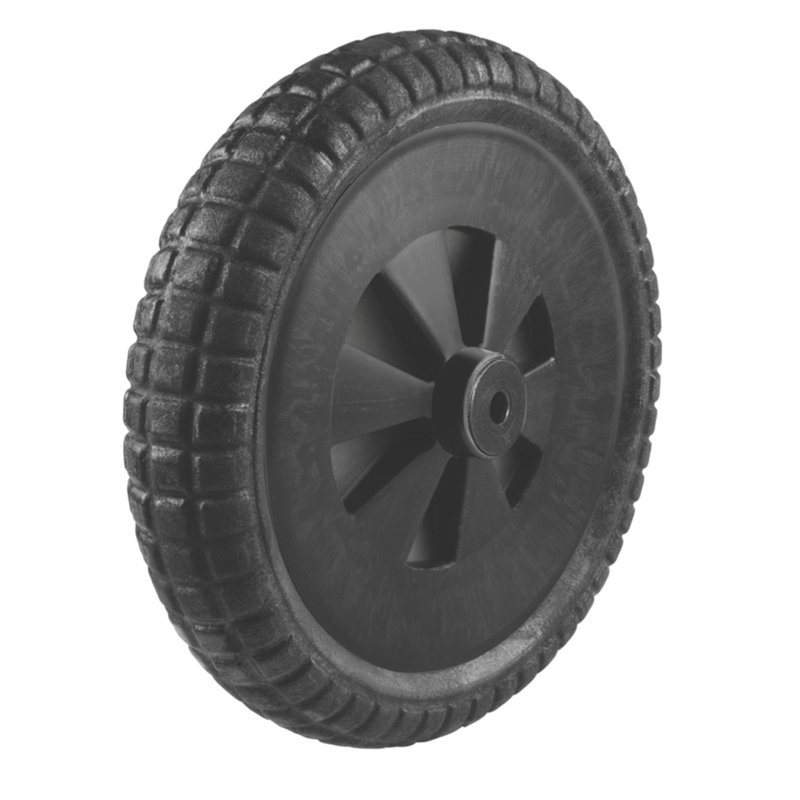 Pneu maciço de PVC expandido, Ø 320 mm x 65 mm e Roda Plástica para Carrinho de Mão com B
