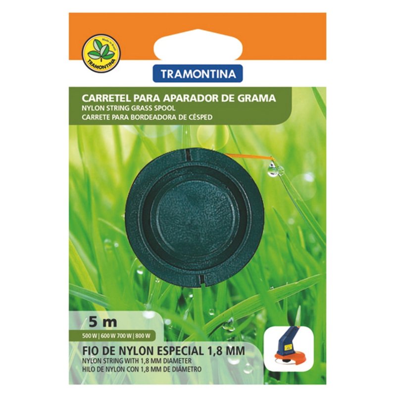 Carretel 1 Fio de Nylon 1,8 mm para Aparador de Grama com 5 m de Comprimento