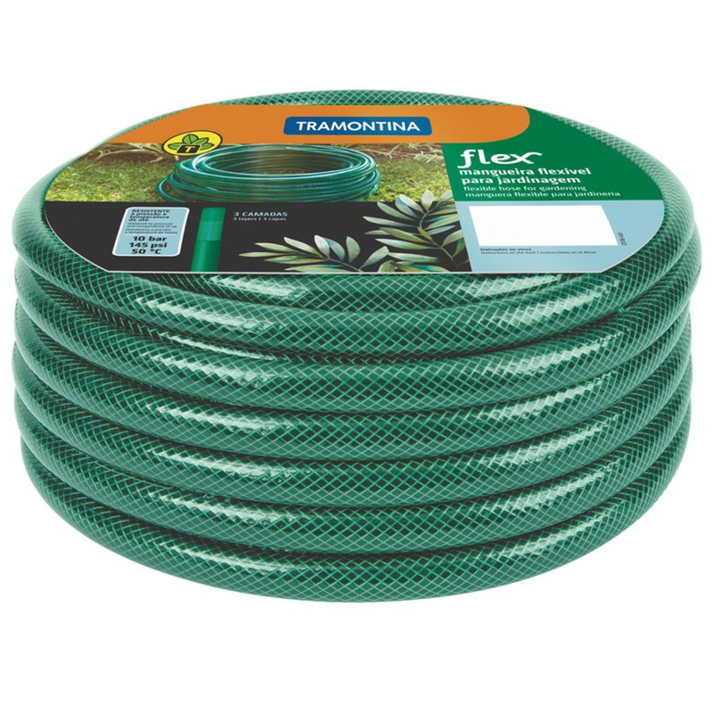 Mangueira Flex Verde em PVC 3 Camadas 30 m