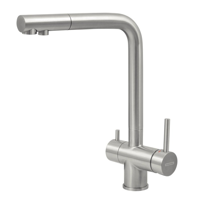 Misturador Monocomando Monde Filter em Aço Inox com Saída Adicional para Água Filtrada + Filtro 3M