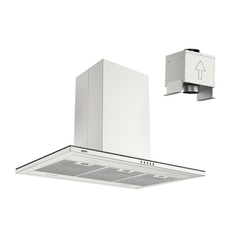 Coifa de Ilha Slim Isla 90cm Split em Aço Inox com Acabamento Scotch Brite 90 cm