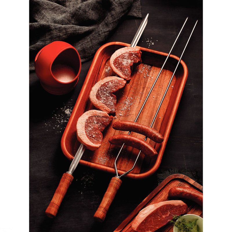 Tramontina - Brochette large Churrasco. 1pc. Inox et bois 65cm