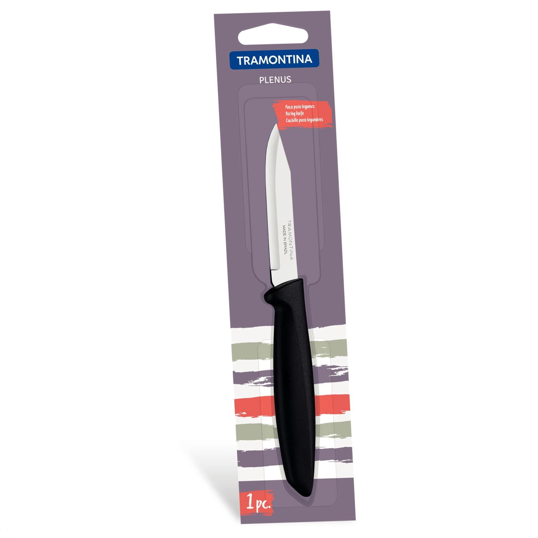 Faca Legumes Frutas Tramontina Plenus Inox Cabo Preto 3