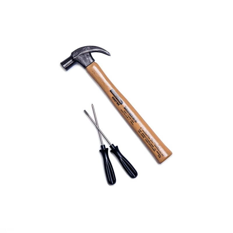 Kit de Ferramentas com Martelo de Unha e Chaves de Fenda 3 peças
