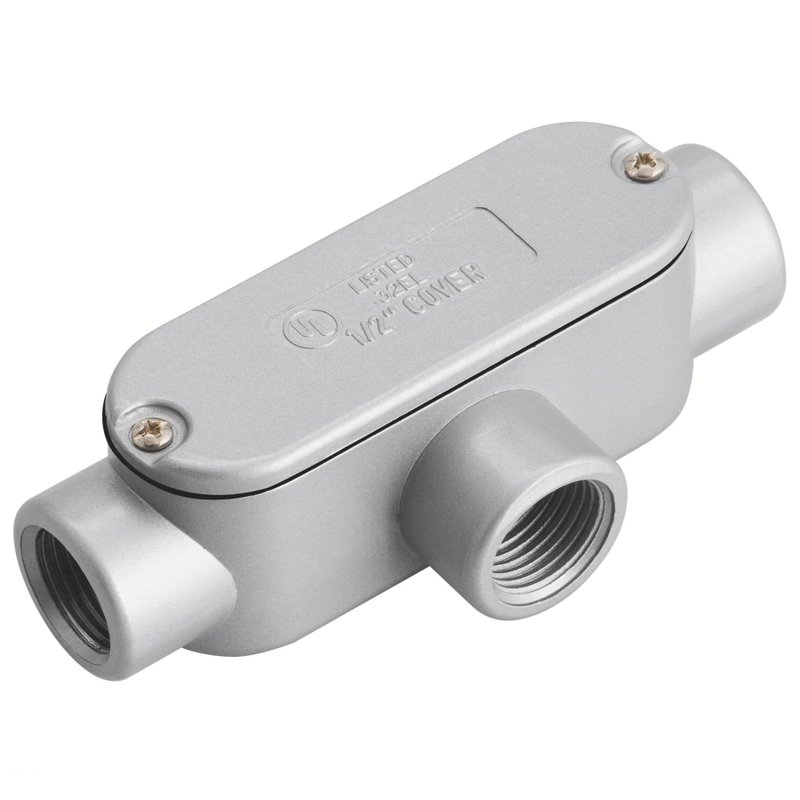 Condulete fixo ovalado 3/4" tipo "T" - com tampa / rosca BSP / com pintura