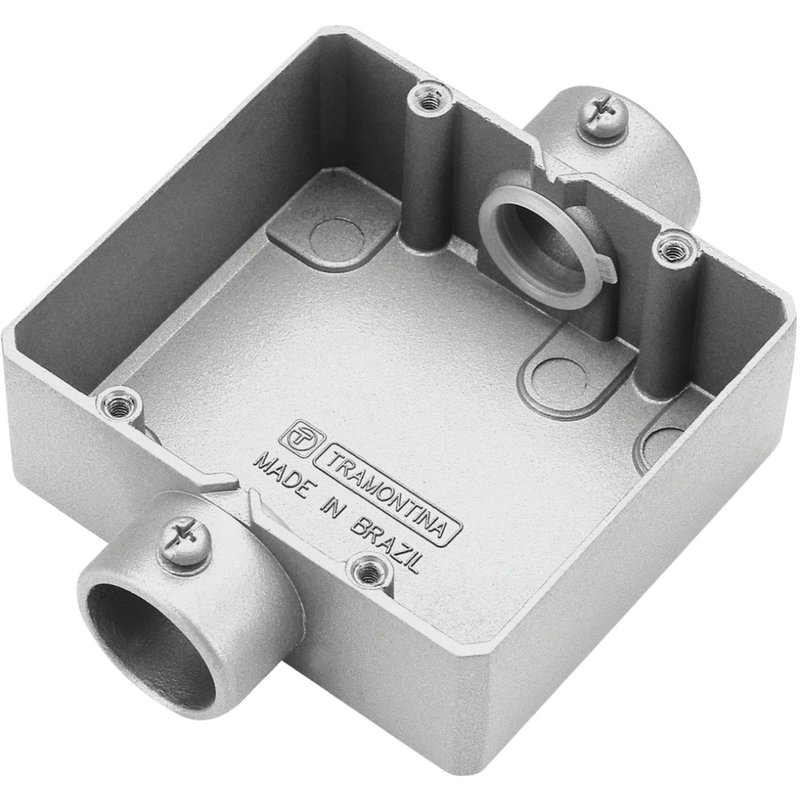 Condulete duplo 3/4" tipo "CD" - sem tampa / sem rosca / com pintura eletrostática a pó