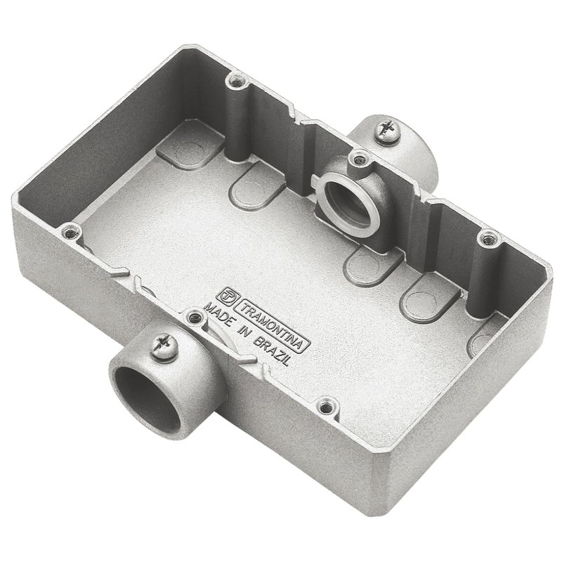 Condulete triplo 3/4" tipo "CT" - sem tampa / rosca BSP / com pintura eletrostática a pó