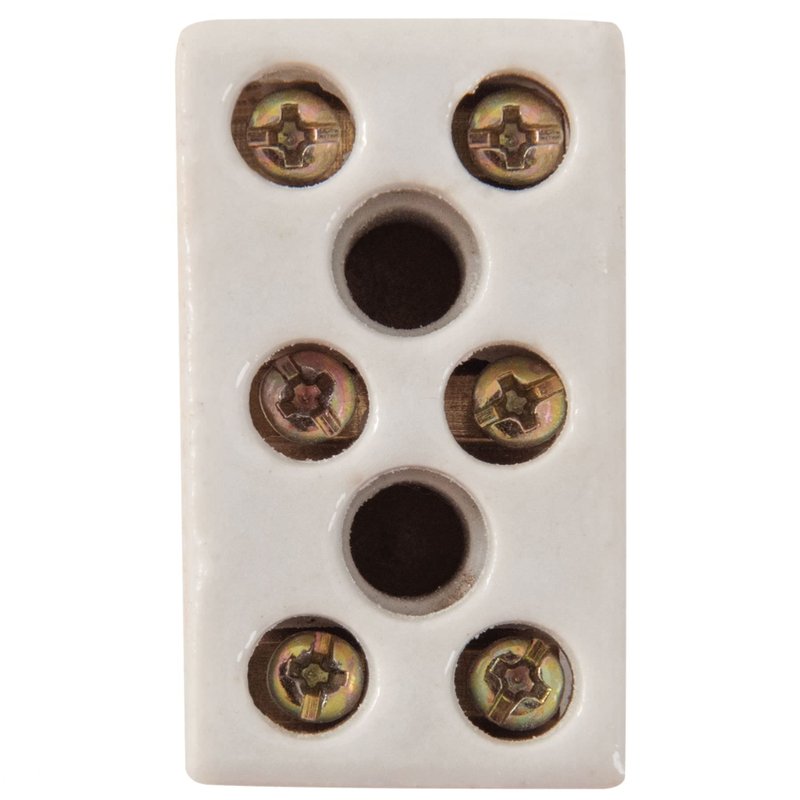 Conector Múltiplo 3 Bornes 6 mm² 600 V 25 A em Porcelana