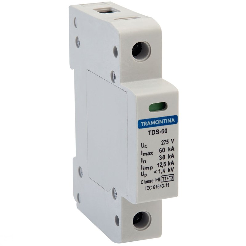 Dispositivo de Proteção Contra Surtos TDS 1 P 60 kA 275 V Classe I e II