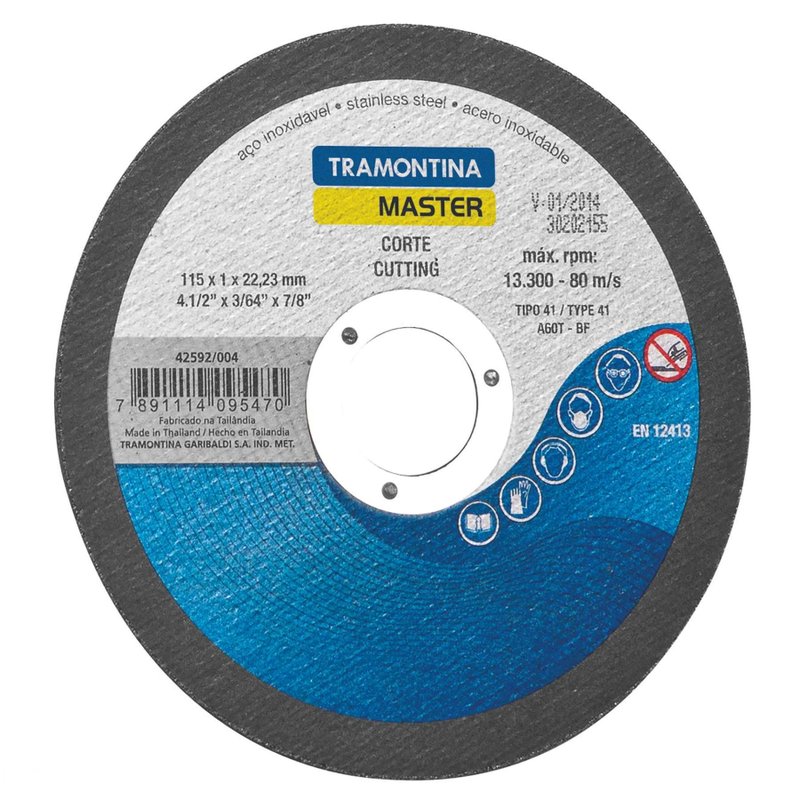 Disco de Corte Fino 4.1/2" para Aço Inox e Materiais Endurecidos