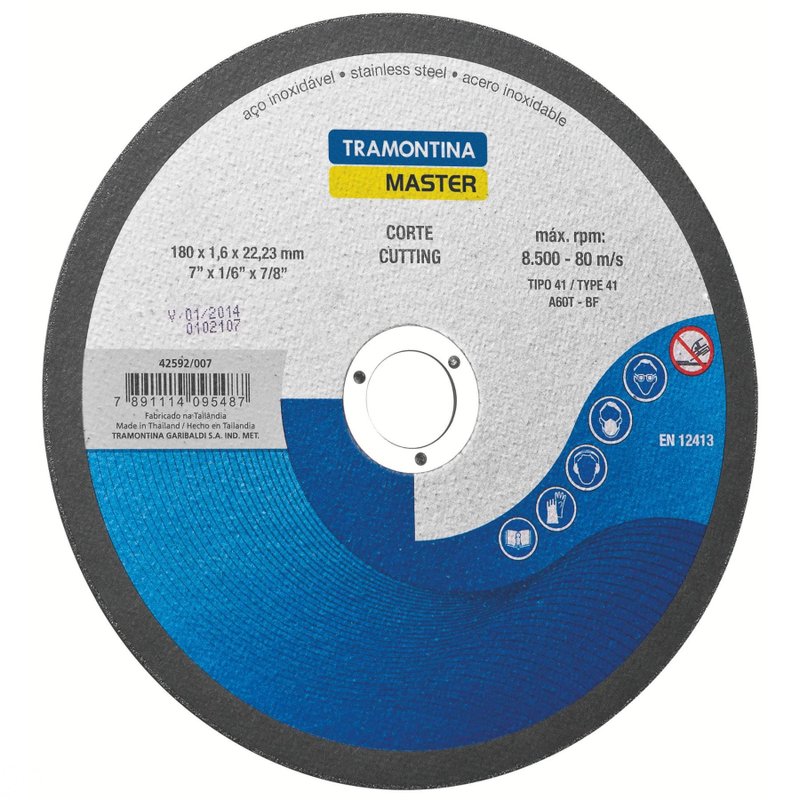 Disco de Corte Fino 7" para Aço Inox e Materiais Endurecidos