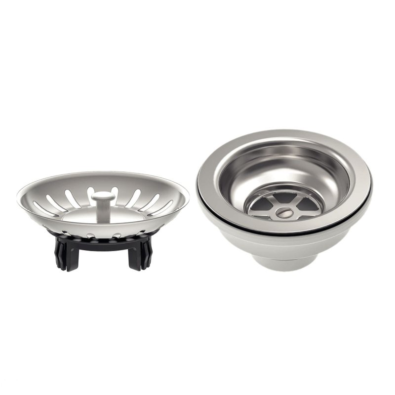 Válvula econômica para Pias e Cubas 4 1/2" sem Escape em Aço Inox e Polipropileno