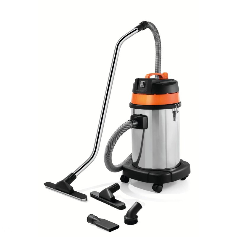 Aspirador de Pó para Sólidos e Líquidos 220 V - 1400 W Tanque de Aço Inox Capacidade 30 Litros Tramo