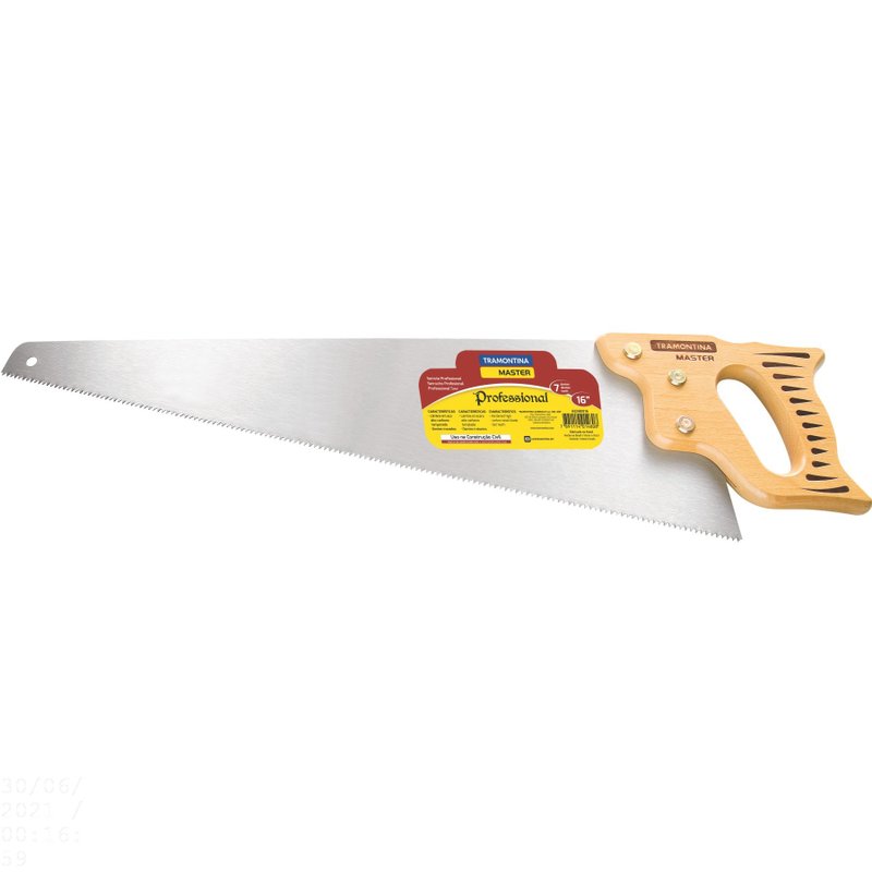 Serrote Profissional 18" com 7 Dentes por Polegada em Aço Carbono com Cabo de Madeira