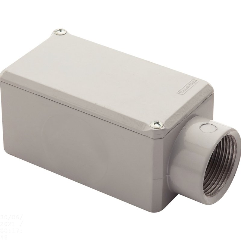 Condulete Fixo "E" 1.1/2" com tampa / com rosca NPT / com pintura