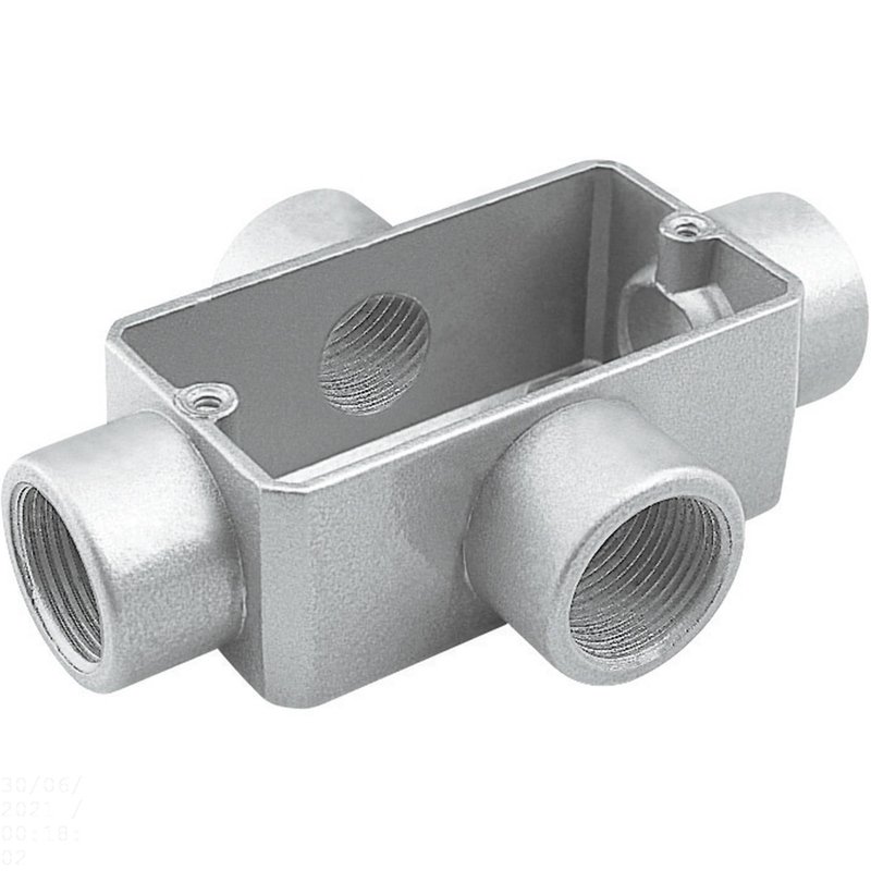Condulete fixo 1/2" tipo "X" - sem tampa / rosca BSP / com pintura eletrostática a pó