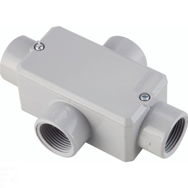 Condulete fixo tipo "X" 1.1/2" - com tampa - com rosca NPT - com pintura