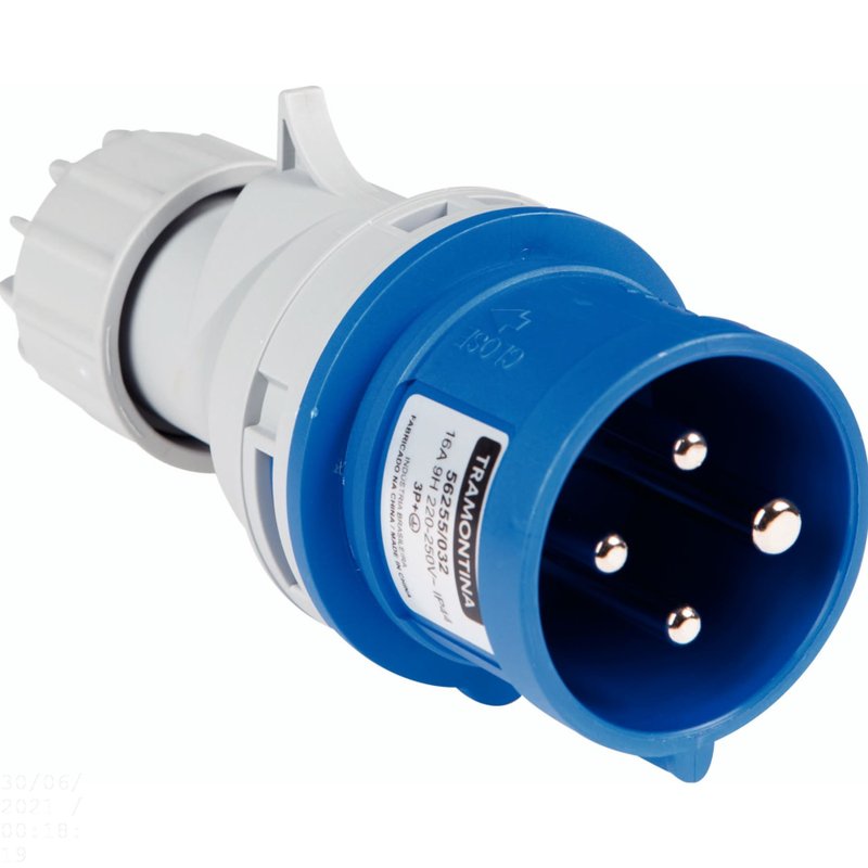 Plugue Móvel Industrial 3P+T 16 A 220-250 Vca 9 H