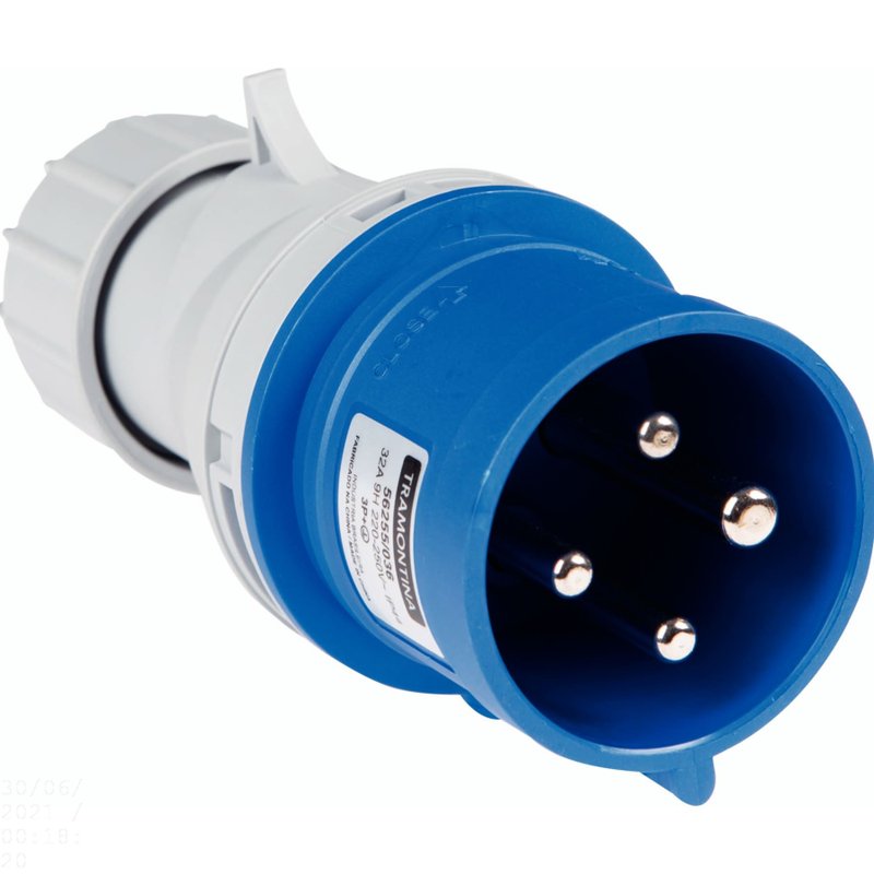 Plugue Móvel Industrial 3P+T 32 A 220-250 Vca 9 H